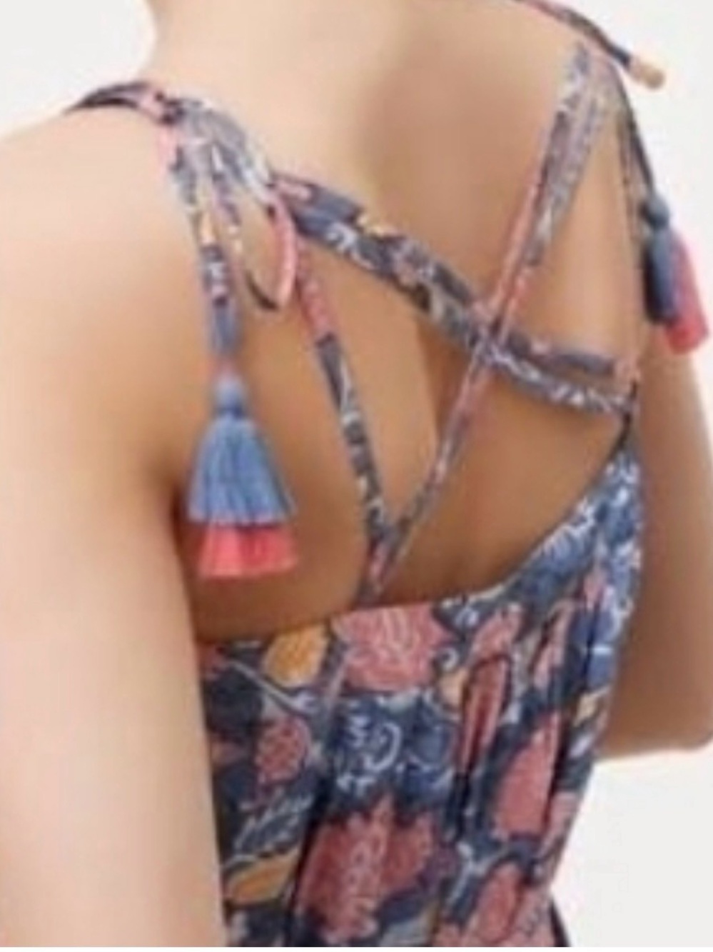 LOFT Floral Maxi Dress in Blue, Pink, and Yellow - Picture 6 of 6